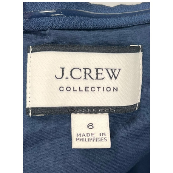 J.Crew Collection Blue Floral Halter Midi Dress size 6 Open Back Tie Neck - Picture 3 of 9